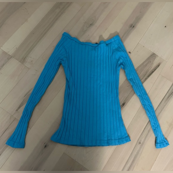 2 Ribbed Long Sleeve Stretch Tops Size XS - Picture 5 of 9